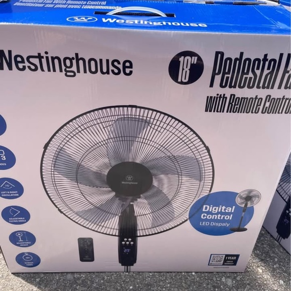 BRAND NEW sealed westinghouse 18in digital control led with remote pedestal fan - Picture 4 of 8